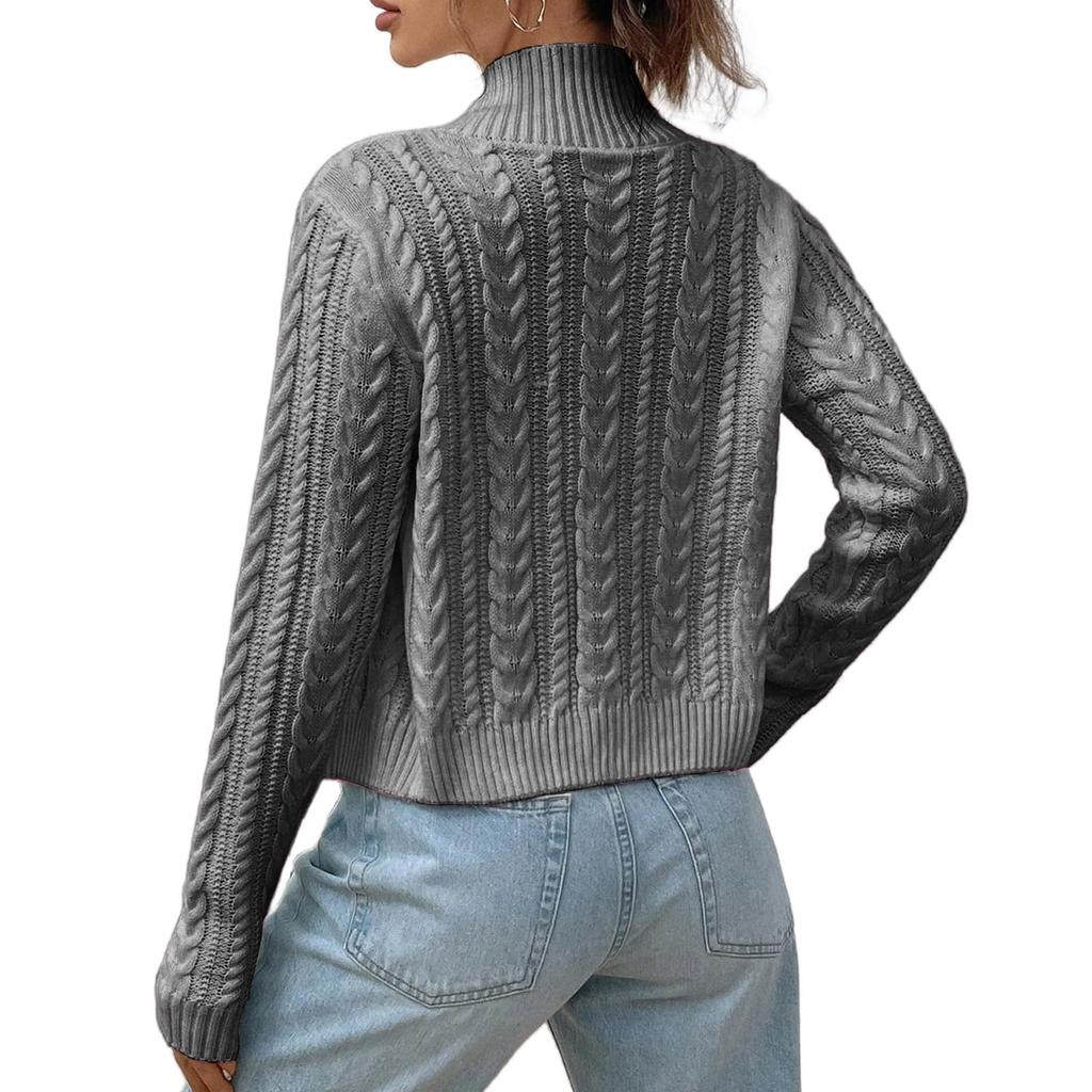 Women's Fashion Casual Cable Knit Cardigan Sweater