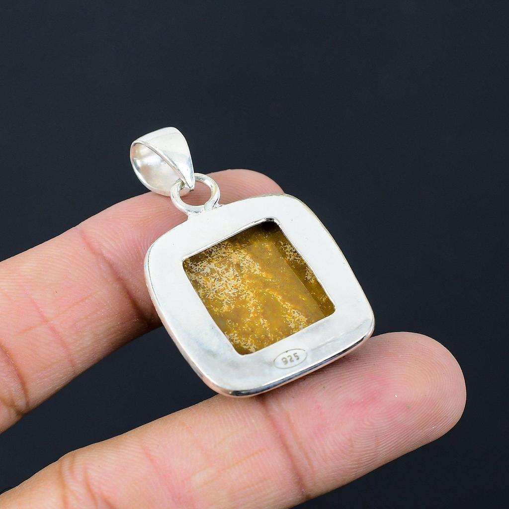 Friendship Day Deal Radiant Ocean Jasper Stone Sterling Silver Pendant Jewelry