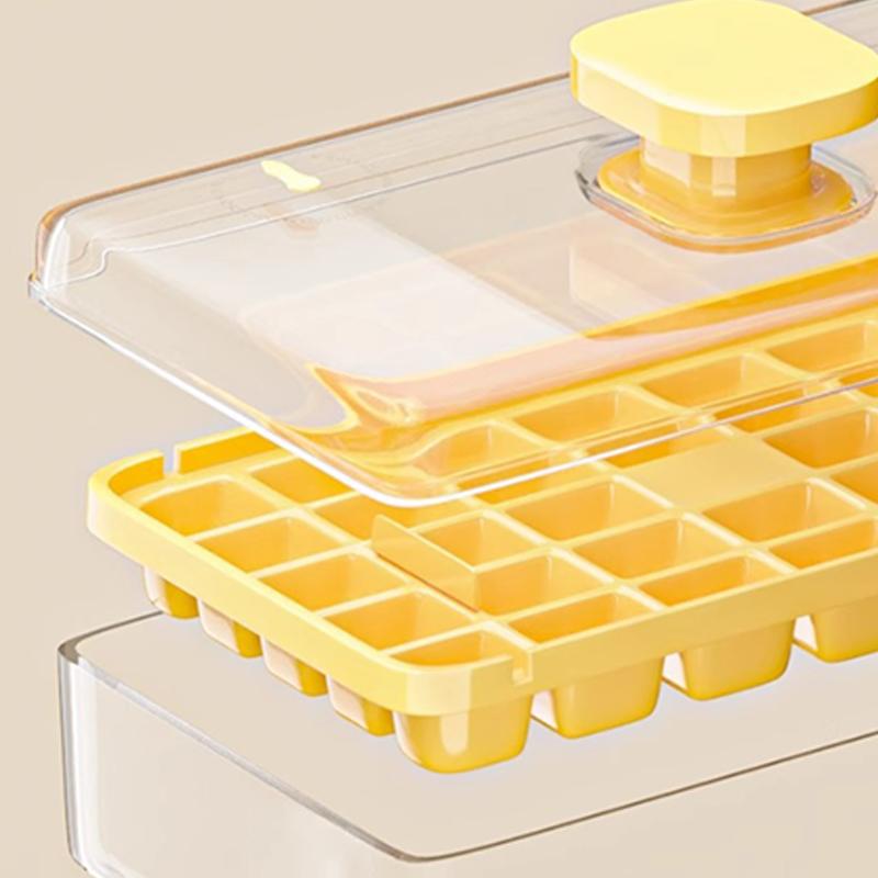 34/68 Kratek Forma do kostek lodu Duża pojemność Komora na lód Klasa spożywcza Pudełko do przechowywania lodu Do użytku domowego Tacka na kostki lodu z pudełkiem do przechowywania