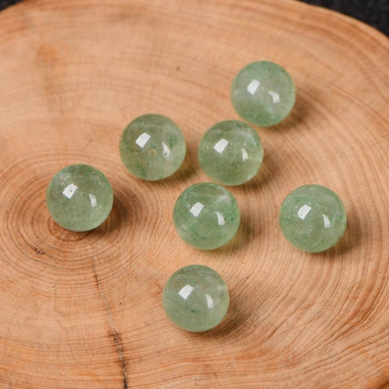 Green Strawberry Ice Crystal Beads for DIY Multi-Treasure Bracelets - Jewelry Accessories, Round, Semi-Finished