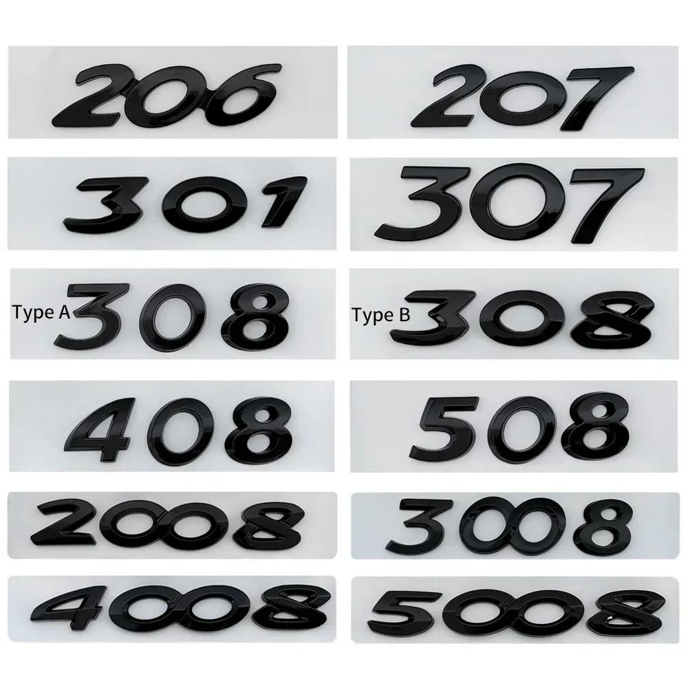 

Car Sticker 2025 Hot For Peugeot Rear Boot Trunk Tailgate Emblem Badge ABS Car Sticker Decals 206 207 301 307 308 408 508 2008 3 206 чёрный