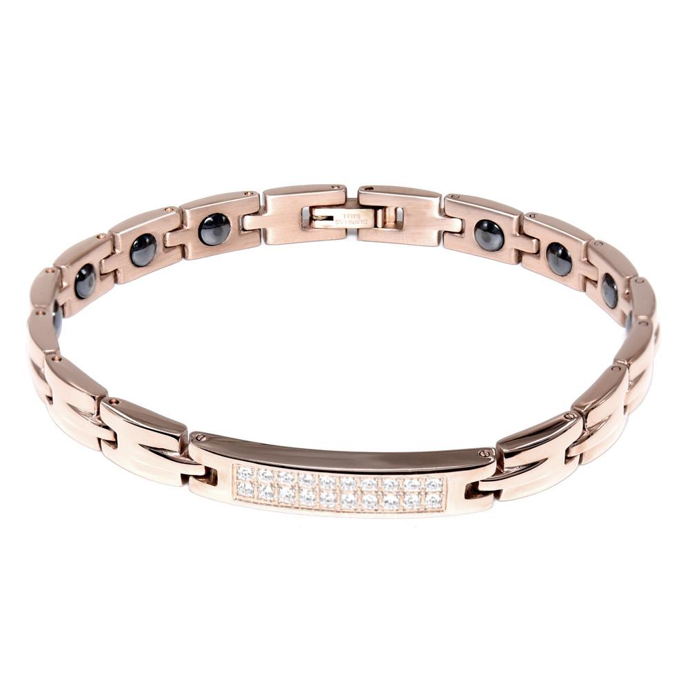 Stainless Steel Bracelet Inlaid Black Gallbladite Titanium Steel Bracelet 