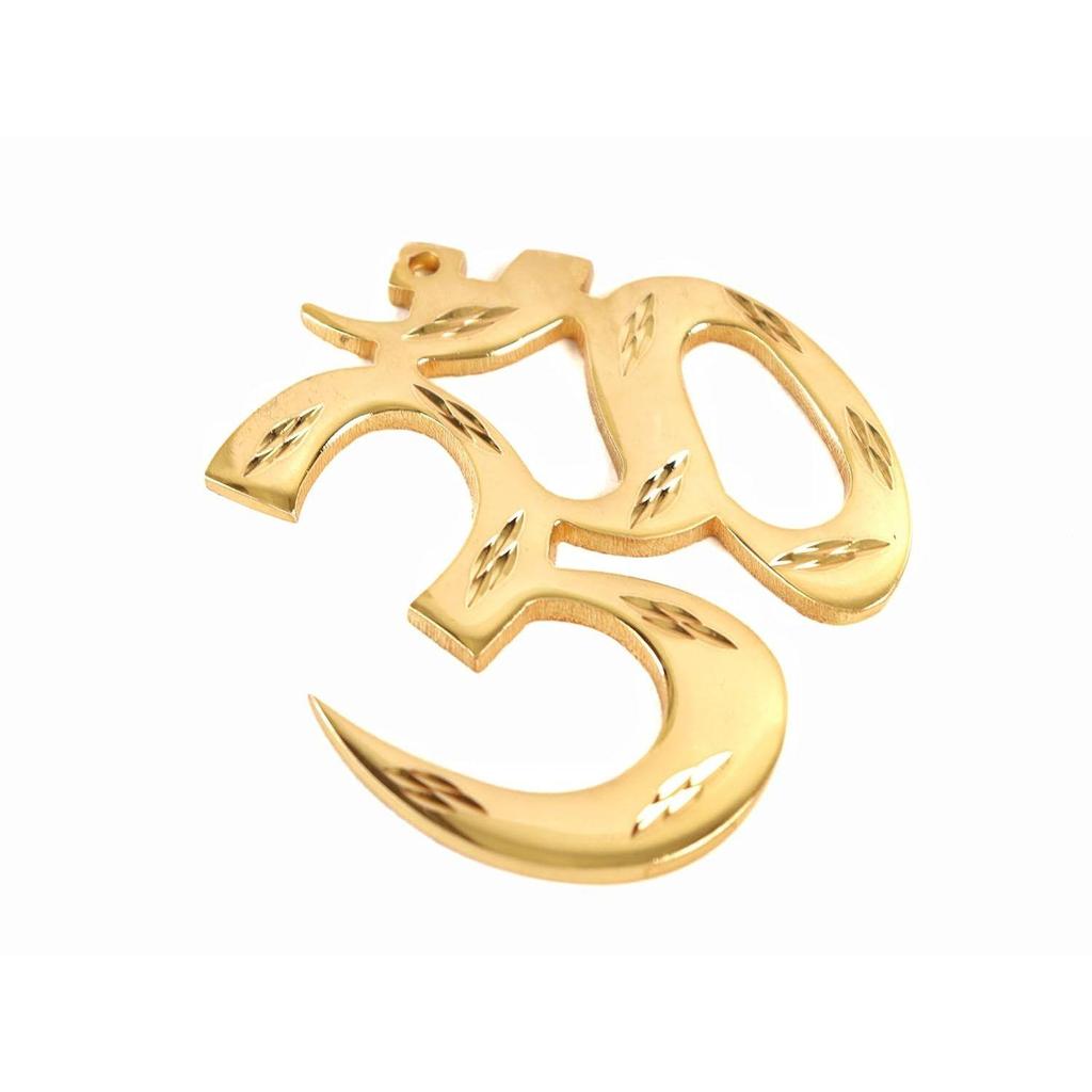 The Spiritual Living Pure Brass Fancy Om for Door Entrance | 3 Inch | Om |  | Wall Decor