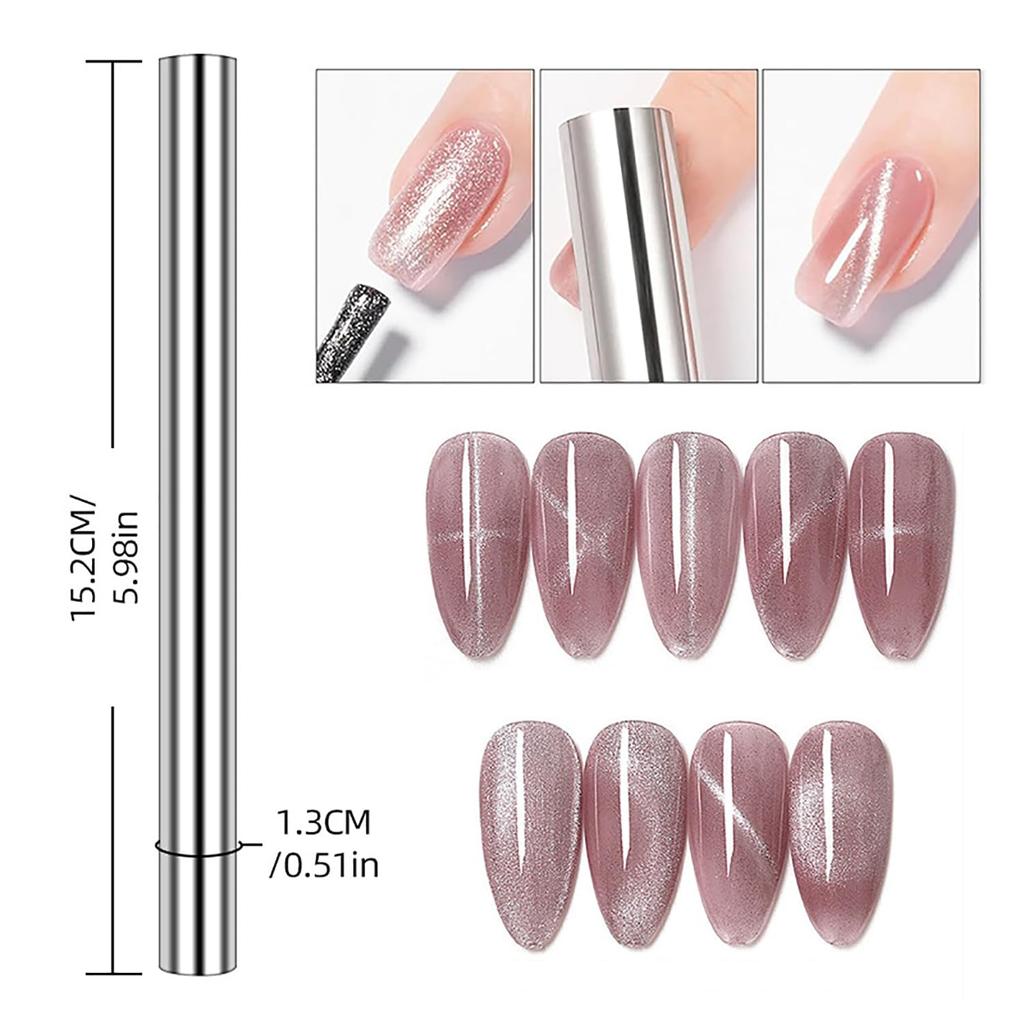 5pcs Cat Eye Strong Effect Magnet Slice Magnetic Stick UV Gel Polish Gradient Rod Manicure Nail Art 3D Tips Tools Double Head