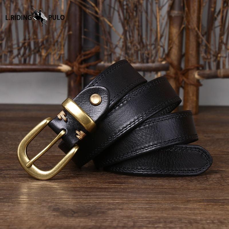 Belt Women Decorative Genuine Leather Belt Women Pin Buckle Pure Cowhide Retro Korean Style Fashion All-match