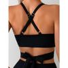 Sexy Black Mesh Patchwork Bikini Set 2025 Women Hanging Neck Bandage Cross High Waist Swimsuit Beach Bathing Suit Swimwear