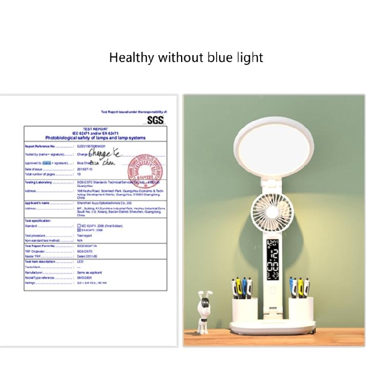 LED Ambient Light Lamp For Desk, 3200mAh Rechargeable Battery/USB Charging Table Lamp Fan for Study, Desk Reading Lamp
