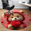 1 Stück Teddy Rose Büro Runder Teppich, Matte Geeignet Für Büro, Unter Bürostühlen Schlafzimmer Wohnzimmer Heimdekoration, Raum Deko