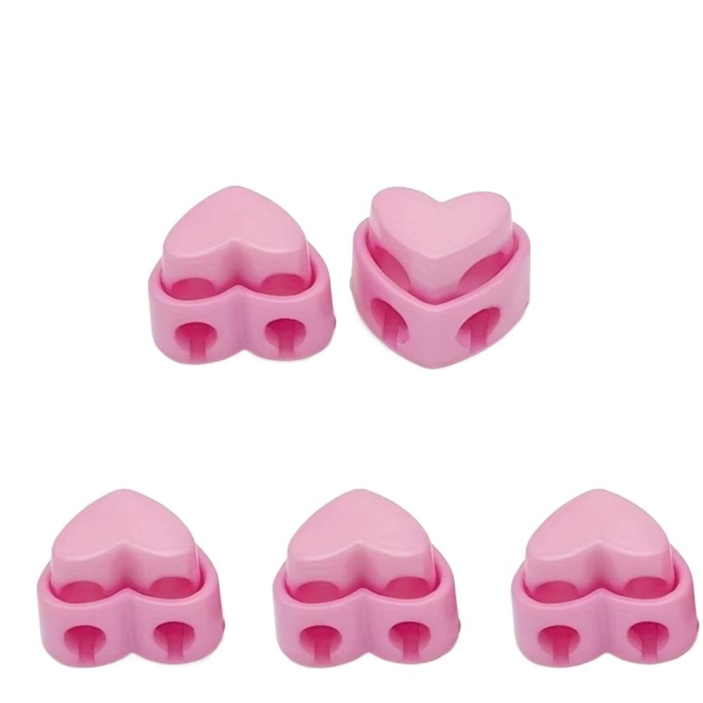 Spring Toggle Needle Protectors Cord Locks Rope Stopper Knitting Needle Protectors Colorful Heart-Shaped Stitch Stopper