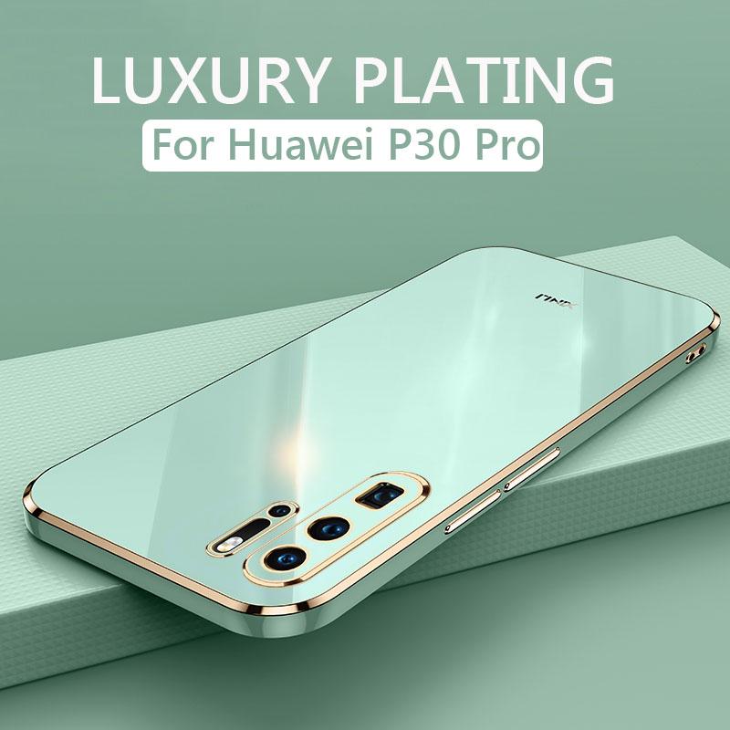 Luxury Square Plating Phone Case For Huawei P30 Pro Lite P30Pro P30Lite 5G ShockProof Soft TPU Back Cover Fundas