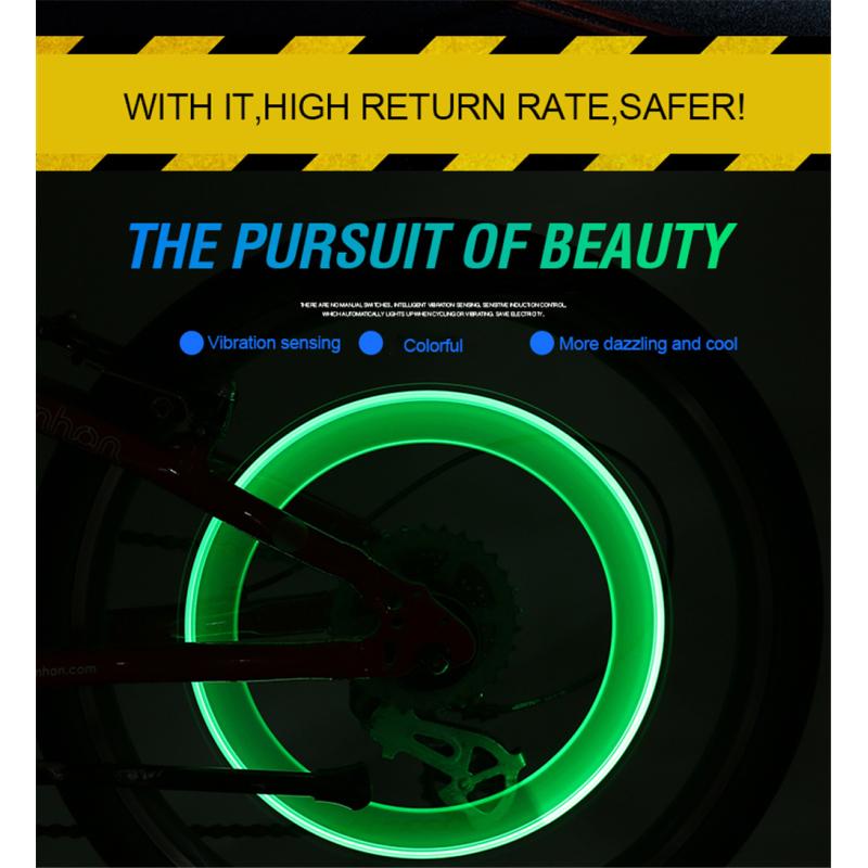 Multi Farbe Neon Fahrrad Speichen Licht MTB Rad Reifen Düse Ventil Kappen Lampe Radfahren Warnung Kopf Rücklicht Für Fahrrad motorräder