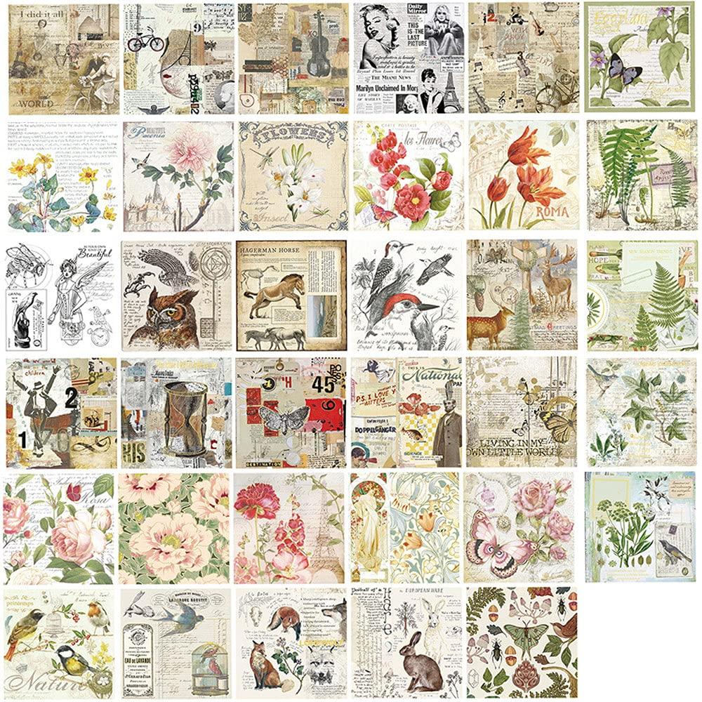 

moin moin Paper Flower Set of 4 stickers per 10 paper stickers x 4 types 60 13 x 13 Foil Large Assorted Wrapping Materials for Collages 2108sl95