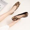 Fashion Big Size 35-43 leopard pattern flats woman ballerina flock shallow sneaker shoes women square toe soft soled moccasins femme2025