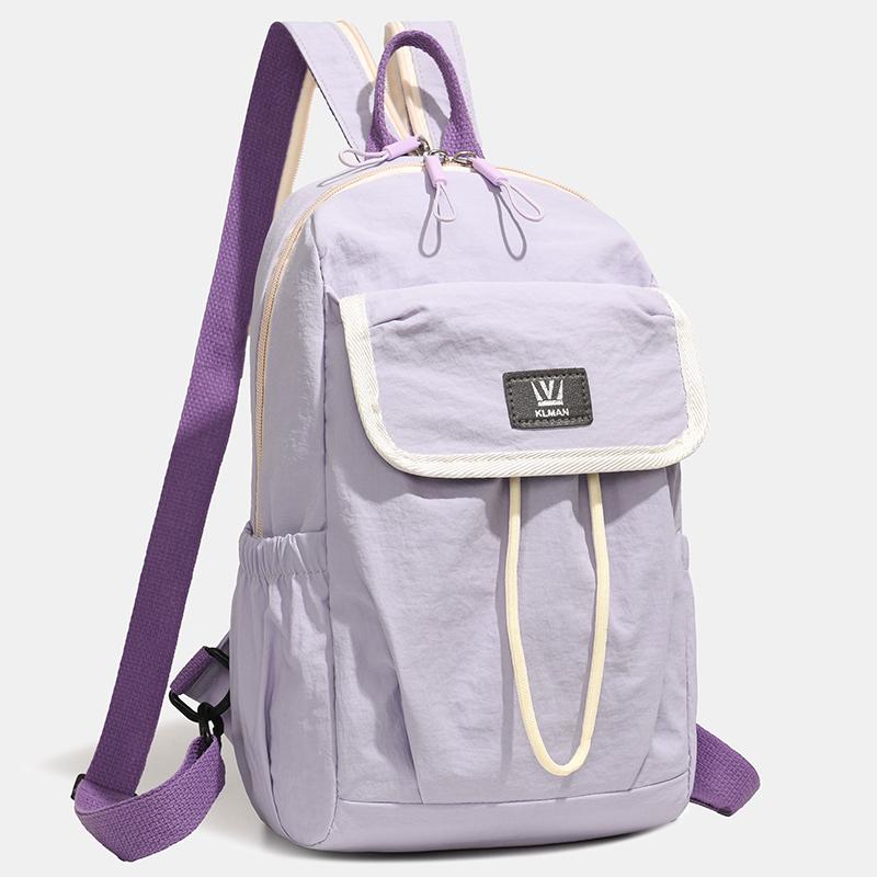 Waterproof Backpack with Front Pocket Nylon Solid Color Casual Backpack