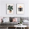 Posters And Prints Wall Pictures For Living Room Decor Abstract Girl Plant Leaf Vintage Poster Wall Art Canvas Painting Nordic