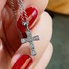 Cross Pendant Necklace, Minimalist and Sparkling Design, Suitable for Daily Jewelry Wear