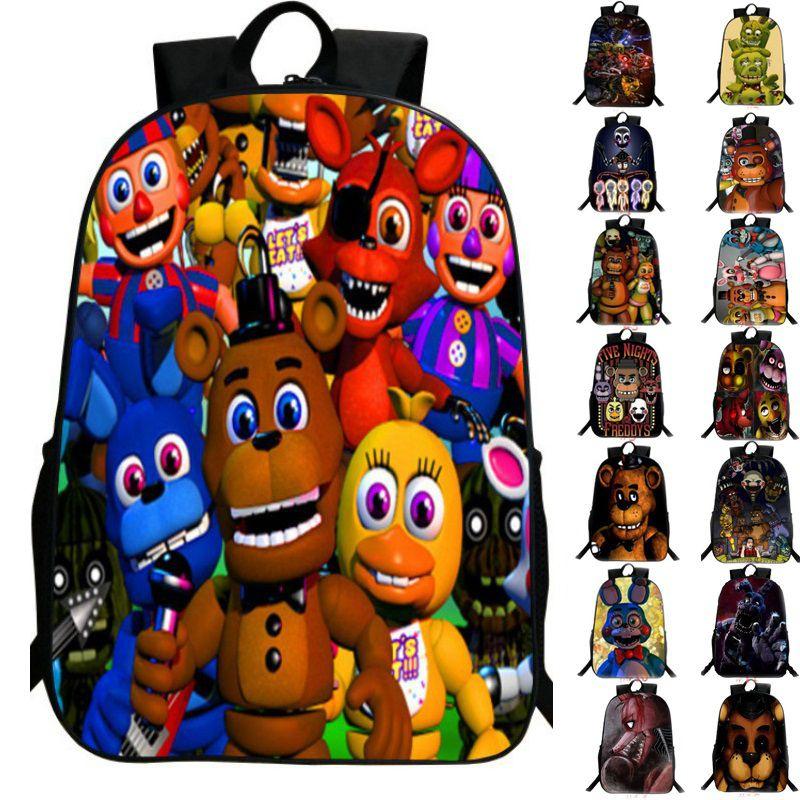 Vibrant Five Nights At Freddy's Backpack With Anime Pattern For Kids And Students