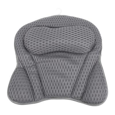 Bath Pillow for Tub Neck Back Support Soft Mesh Fabric Non Slip Suction Cups Quick Drying Bathtub