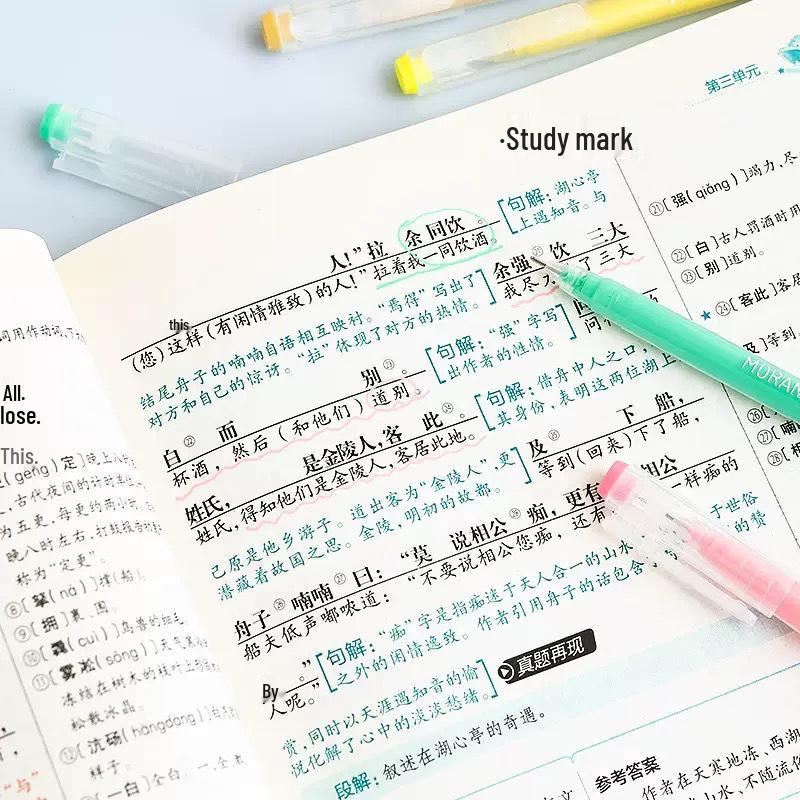 Blaues Frucht-Tagebuch-Stifteset: Gel-, Highlight-, Doodle- & Fluoreszenz-Markerstifte zum Zeichnen & Ausmalen, Große Kapazität