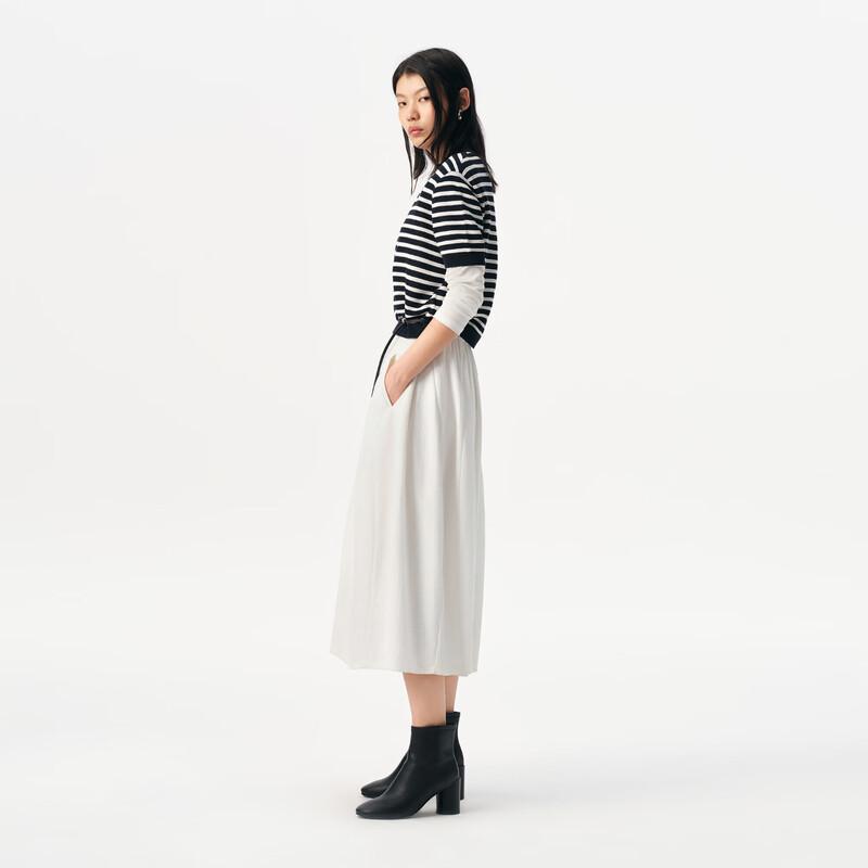 Broadcast Women's Loose-fit Striped Knit Short-Sleeve Top