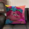 T-Trolls Cartoon Cushion Cover Natural Linen Organic Fabric Double-Sided Printing Sofa Home Decor Gift Pillow Case