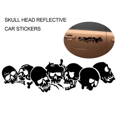 Universal PET Seven Skull Heads Auto Mortorcycle Reflektierende Aufkleber Dekoration