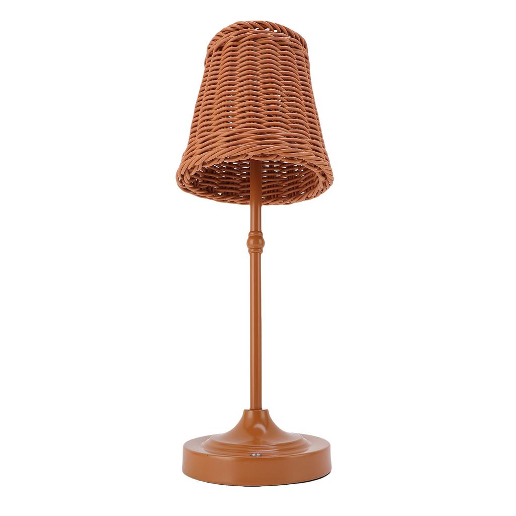 Cordless LED Rattan Table Lamp Rechargeable Dimmable Bedside Lamp Eye Friendly Lighting for Indoor Outdoor Home Patio