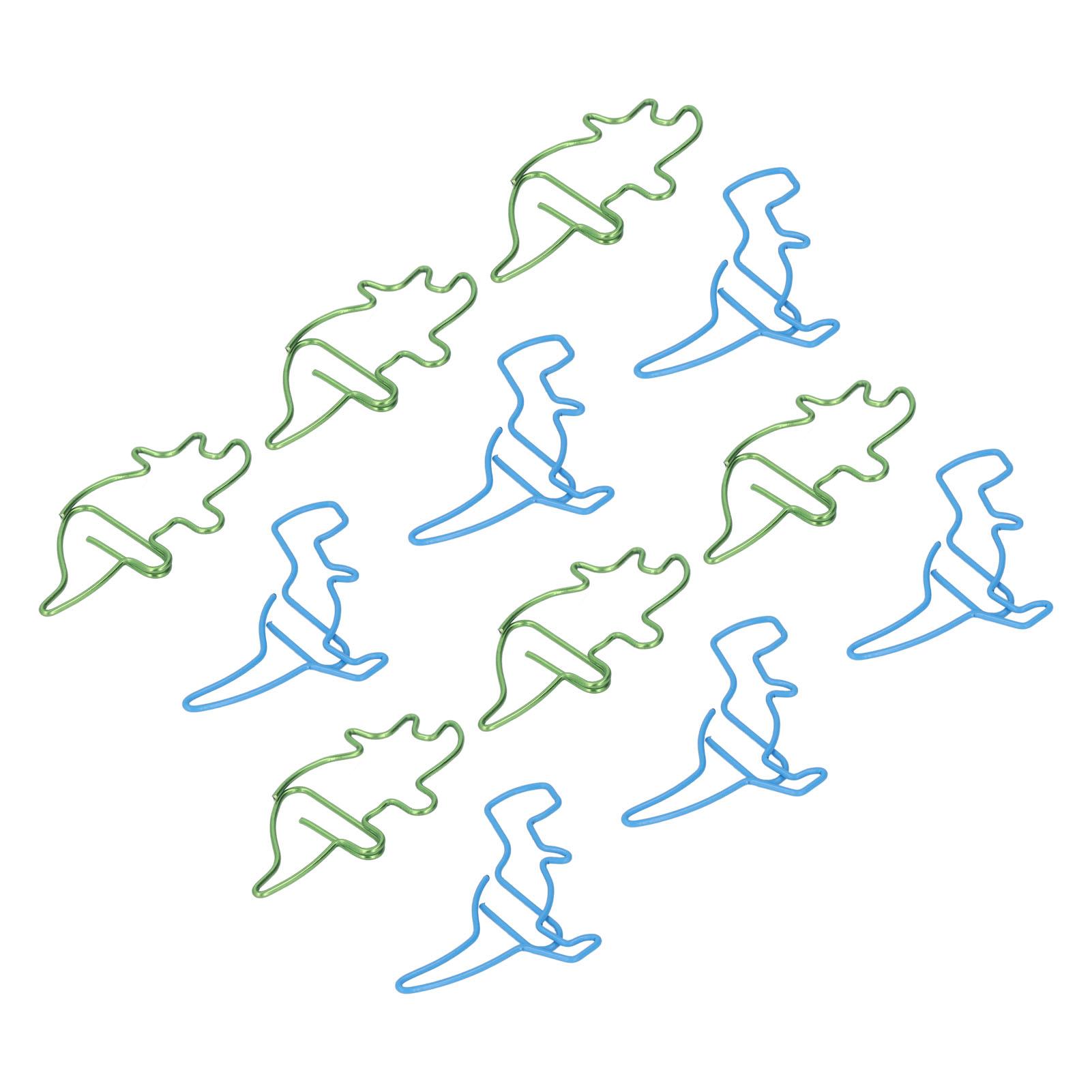 

100 шт. Фигурные скрепки в форме бегемота и динозавра, металлические, милый стиль, легкие, портативные, офисные скрепки для