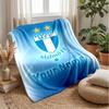 Malmö FF Testo Nome Personalizzato Coperta in Flanella Logo Calcio Coperta Plaid in Pile Personalizzata Regalo Speciale per Divano Camera da Letto Casa
