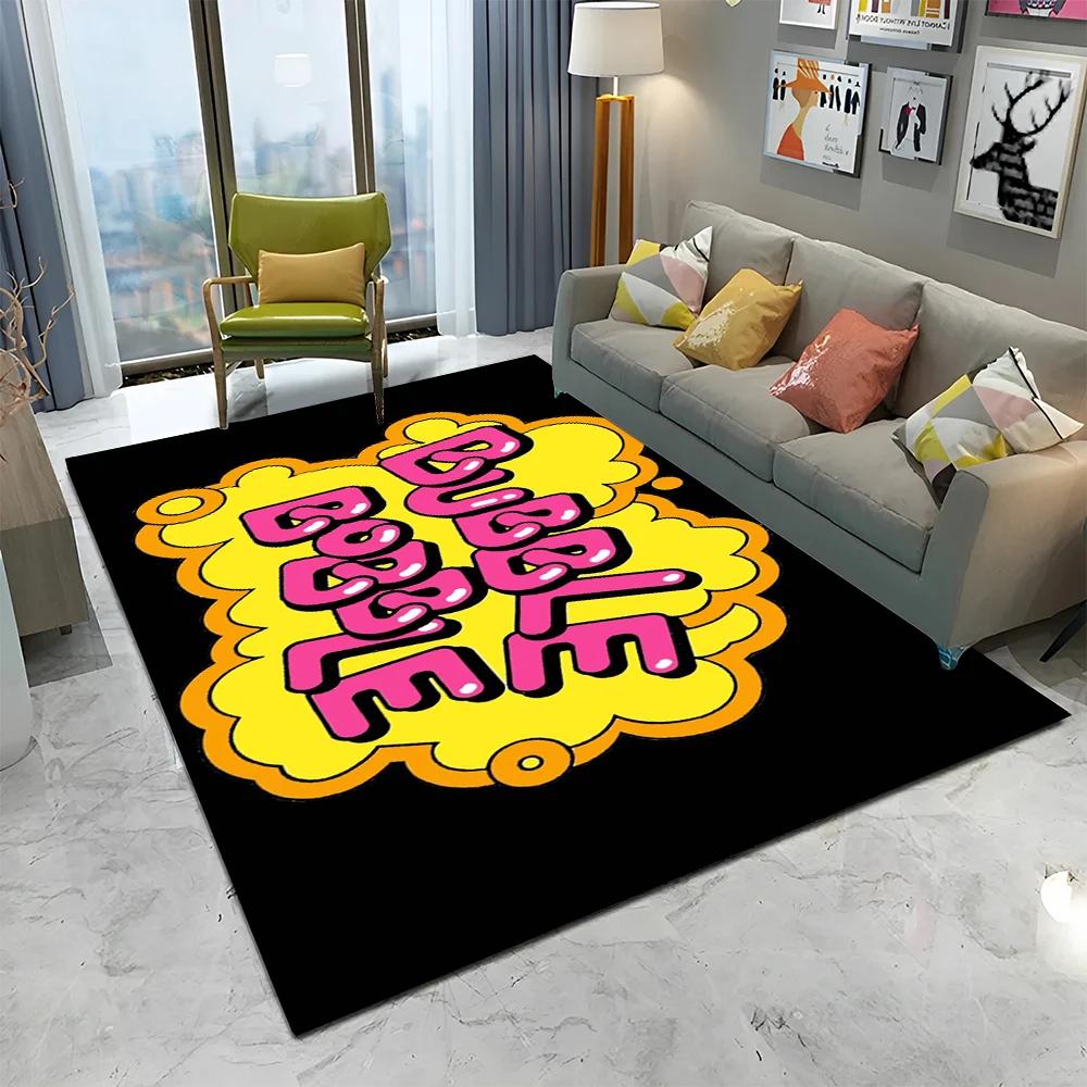 Tappeto Tappetino Decorativo per Casa Soggiorno Camera da Letto Divano Zerbino, Tappeto per Area Giochi Bambini Tappetino Antiscivolo, Gioco Cartoon Bubble Bobble Tappeto per Gamer