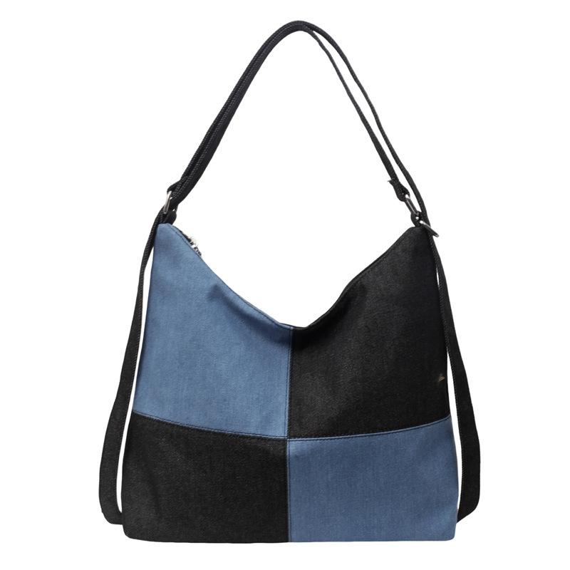 

Сумка-тоут контрастного цвета, женский рюкзак большой вместимости, повседневный модный, многофункциональный, премиального качества, на плечо, для путешествий чёрный