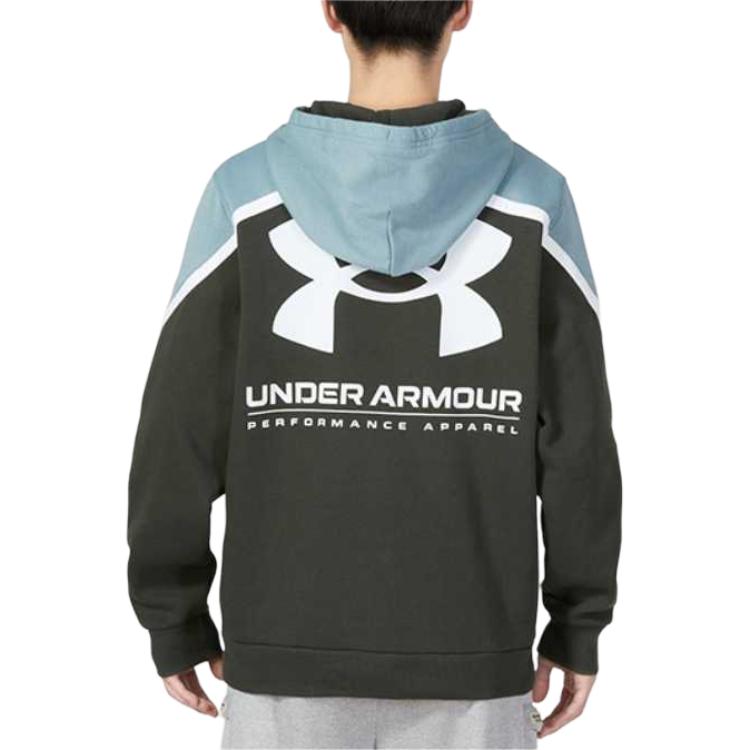 Under Armour Rival Amp Color Block Fleece Hooded Training Sweatshirt Men sweatshirt Blue 1357090-424