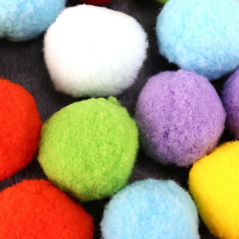M-Modern-Ball Garland Colorful Pom Pom Garland Handmade 28 Balls Felt Ball Garlands For Wall Christmas Tree Decoration (2 Sets)
