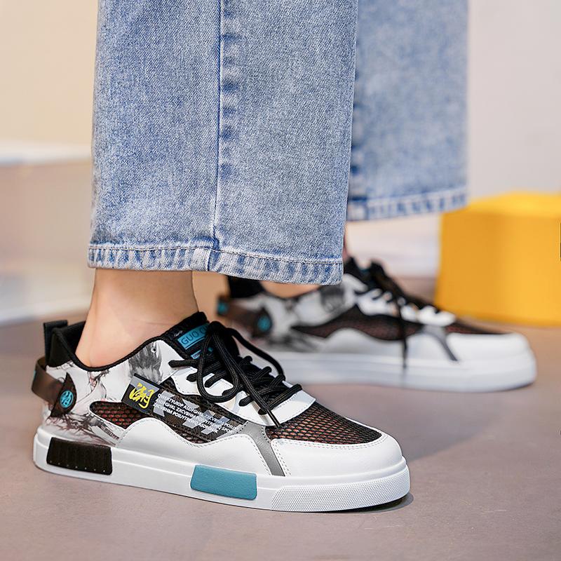 Men’s White Sports Shoes Casual Shoes Street Style Summer Running Sneakers Shoes for Students Over Sized