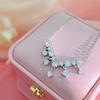 Light Luxury Sparkling Diamond V-shaped Tassel Necklace for Women with High Grade Elegance and Clavicle Chain Necklace Ornament