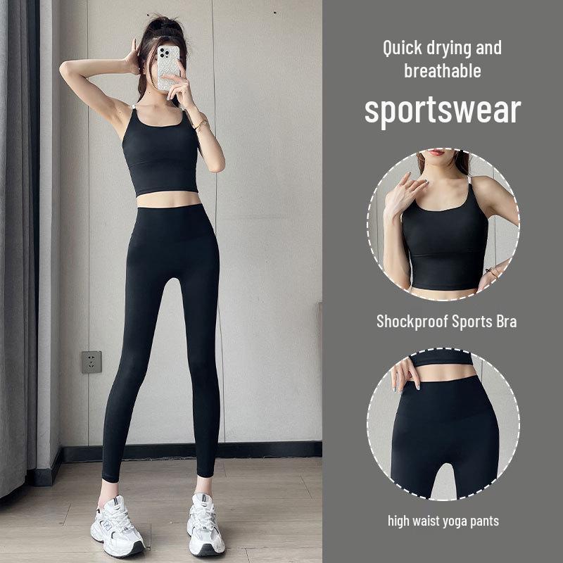 

2024 Women s Quick-Dry Running & Yoga Set: High-End Vest & Shark Pants Medium (M)