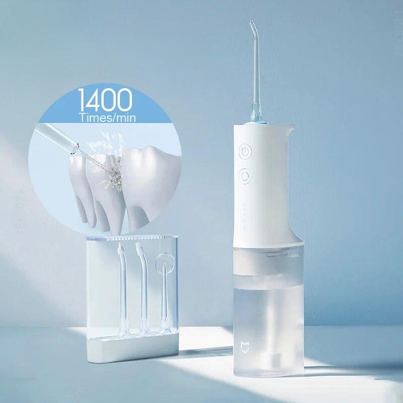 

Электрический ирригатор полости рта MEO701, 1400 раз/мин, портативный ультразвуковой аппарат для промывки зубов, очиститель зубов