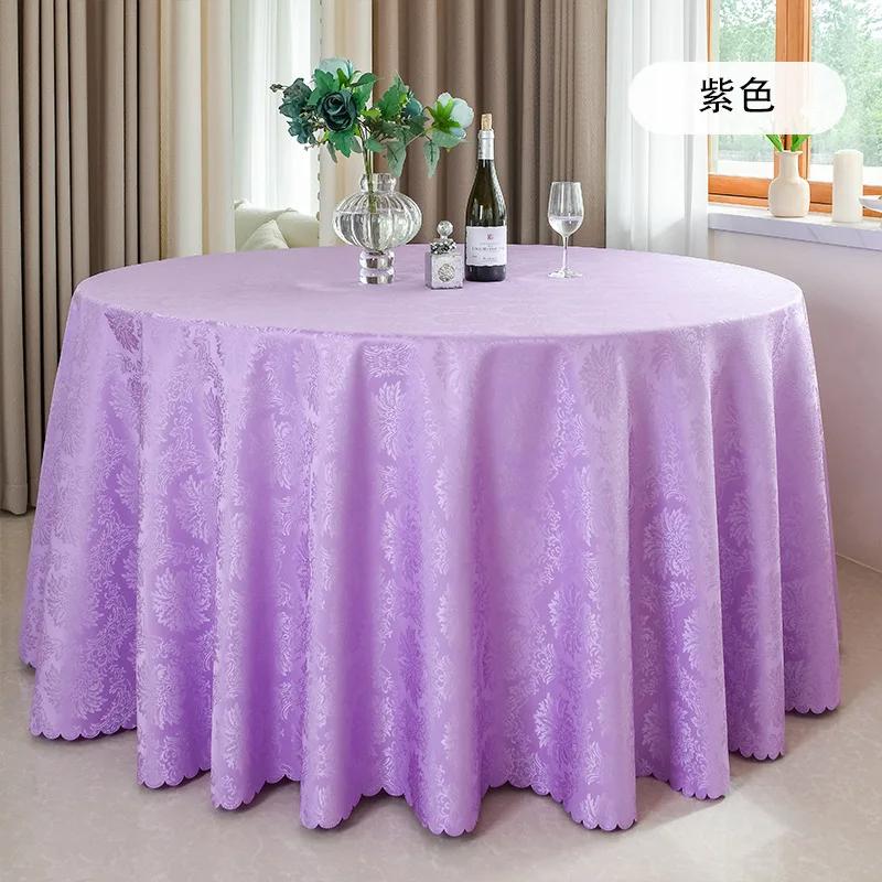 

Жаккардовые скатерти для гостиниц, высококачественные однотонные скатерти для обеденных банкетов, свадеб, круглые элегантные водонепроницаемые скатерти Diameter 160CM светло-фиолетовый