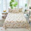 100% Cotton Country Floral Flat Sheet 3 Pieces Tulip Bed Sheet Set Soft Botanical Flower Blossoms Bed Cover with 2 Pillow Cases