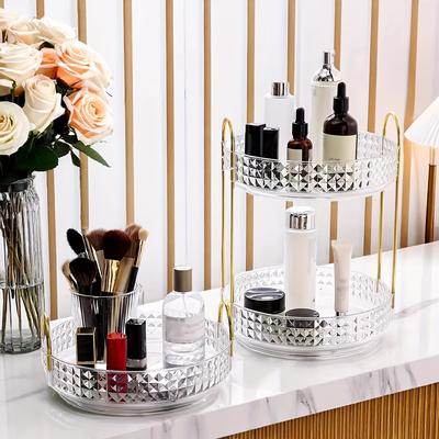 1/2/3-Tier Rotating Makeup Organizer – 360° Spinning Cosmetic Storage Box for Vanity, Bathroom & Travel – Large Capacity Countertop Shelf for Lipstick