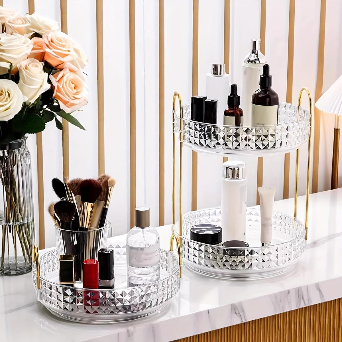 1/2/3-Tier Rotating Makeup Organizer – 360° Spinning Cosmetic Storage Box for Vanity, Bathroom & Travel – Large Capacity Countertop Shelf for Lipstick