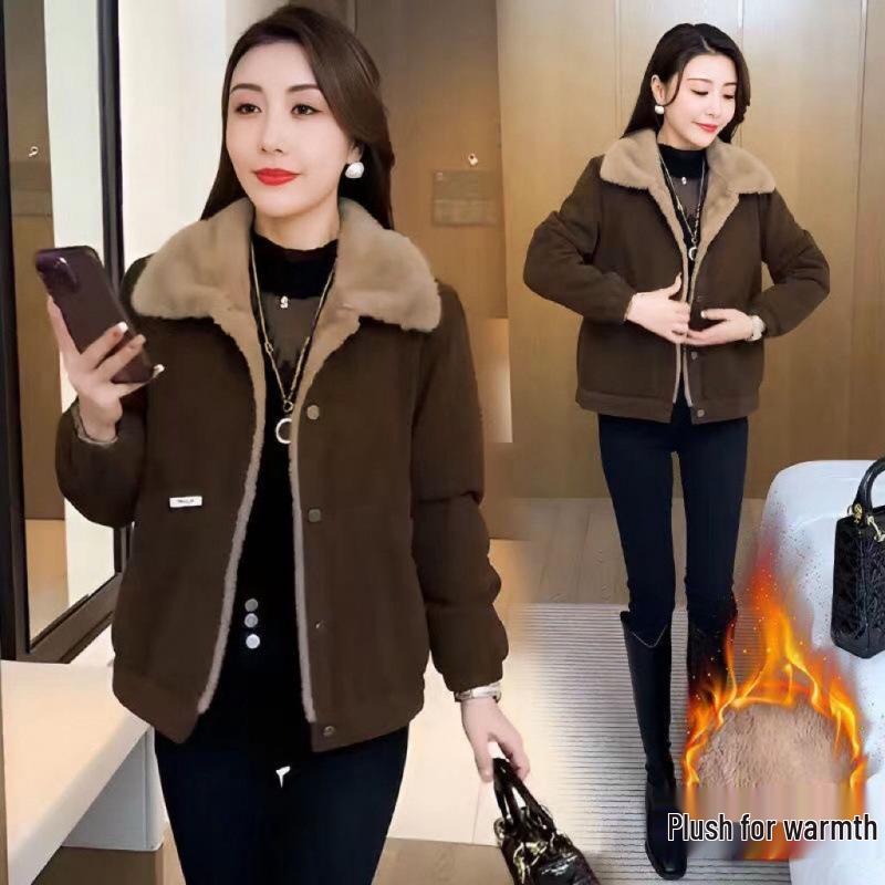 Women's Corduroy Petite Loose Warm Jacket - 2024 Autumn/Winter Collection