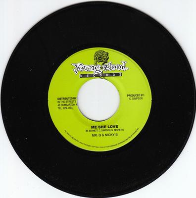 7inch Record MR. G & NICKY B - Me She Love NONE Young Blood Rec 2002 Jamaica Reggae, Ska & Dub Used
