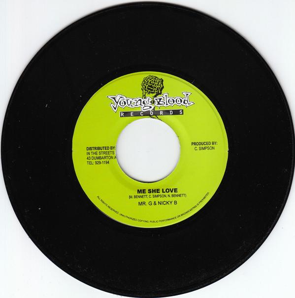 

7inch Record MR. G & NICKY B - Me She Love NONE Young Blood Rec 2002 Jamaica Reggae, Ska & Dub Used