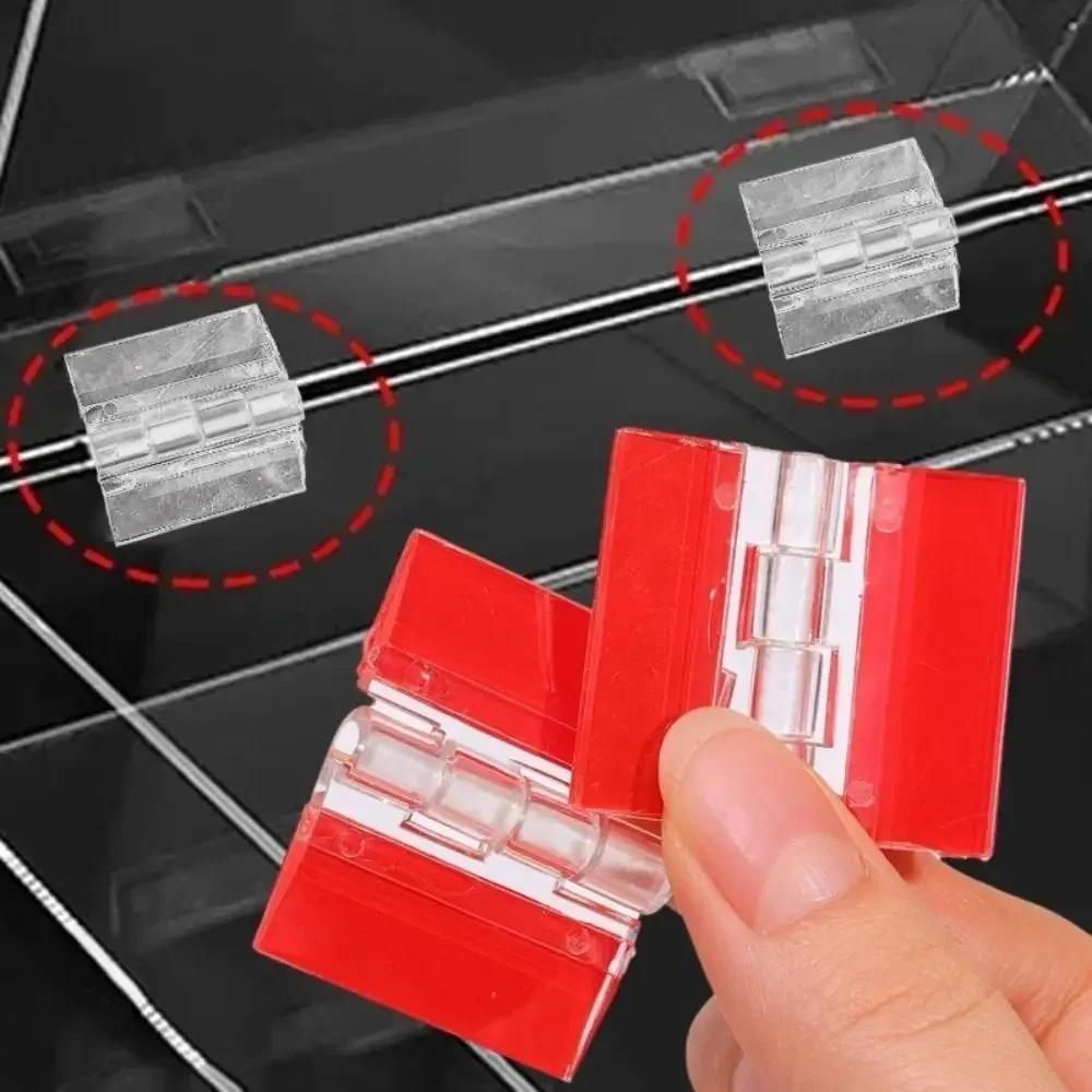 New Self-Adhesive Folding Hinge Transparent Acrylic Door Hinges DIY Fixing Hinge for Cabinet Drawer Jewelry Boxes
