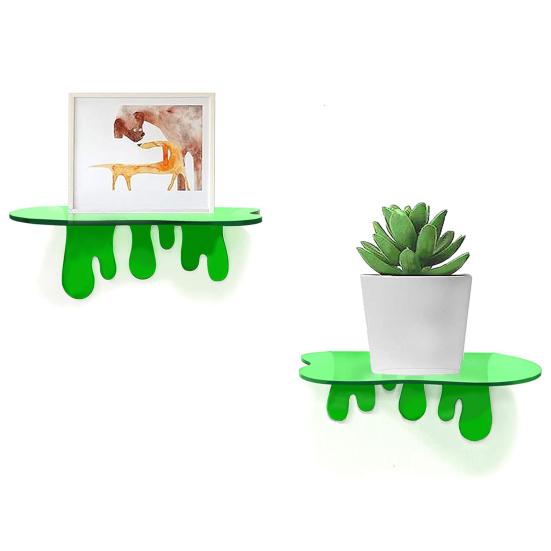 2Pcs Wall Mount Storage Shelf Strong Load-bearing Simple Installation Wall Floating Shelf Organizer Display Rack