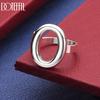 925 Sterling Silver Minimalist Openwork Large Circle Ring - Stylish Evening Ring