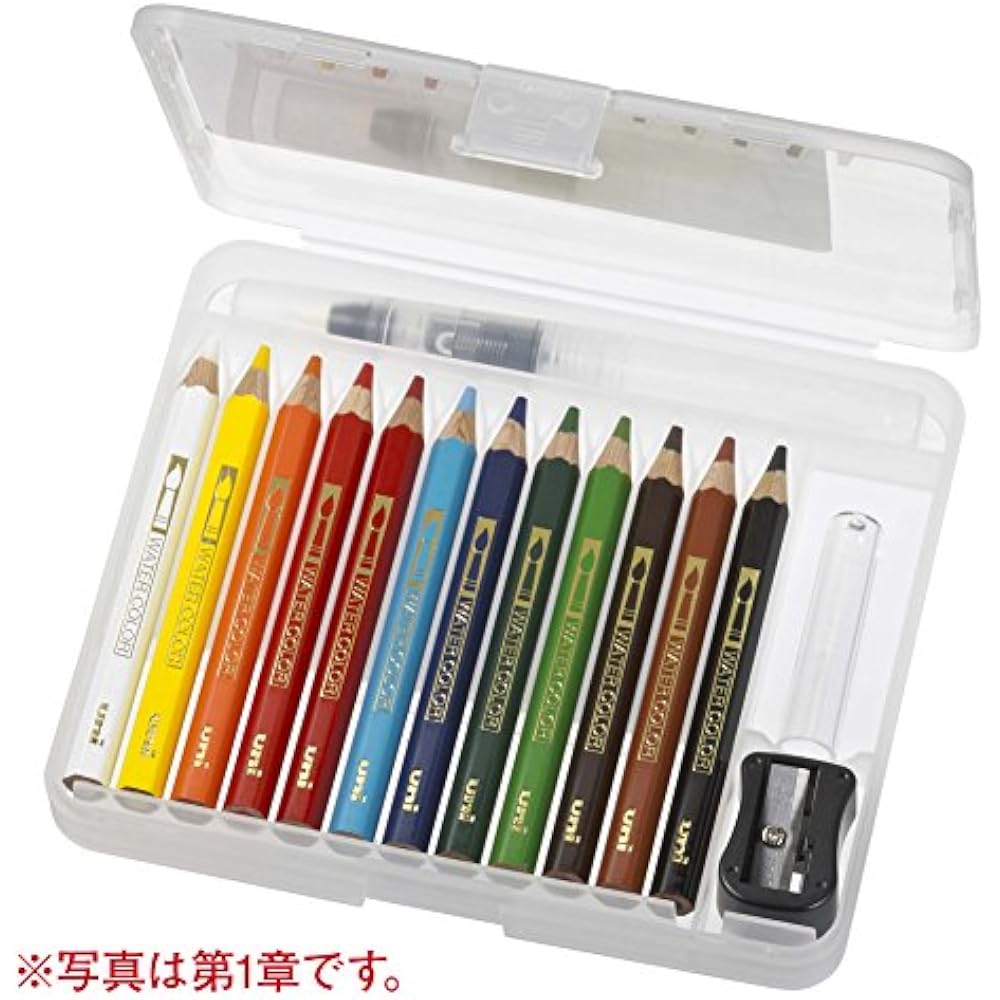 Mitsubishi Pencils, Colored Pencils, Uni, Water Color Compact Set, 12 Colors, Nature Tones