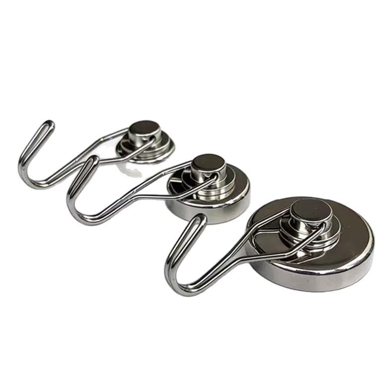 360° Rotating Neodymium Magnetic Hook - Punch-Free, Trace-Free, Industrial Grade for Wall Hanging