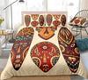 Afrikanische Frau King Queen Bettbezug Retro Exotische Tribal Black Girl Muster Bettwäsche Set Afrika Polyester Quilt Cover Kissenbezug